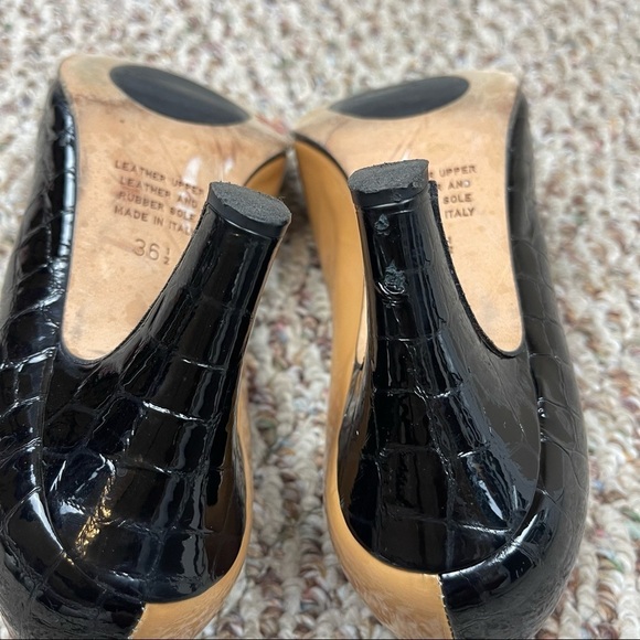 ANYI LU PATENT LEATHER PEEP TOE HEELS - Picture 9 of 10